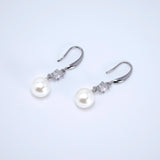 Pearl Promise Drop Bridal Earrings, Crystal Bridal Earrings, Statement Earrings Cz