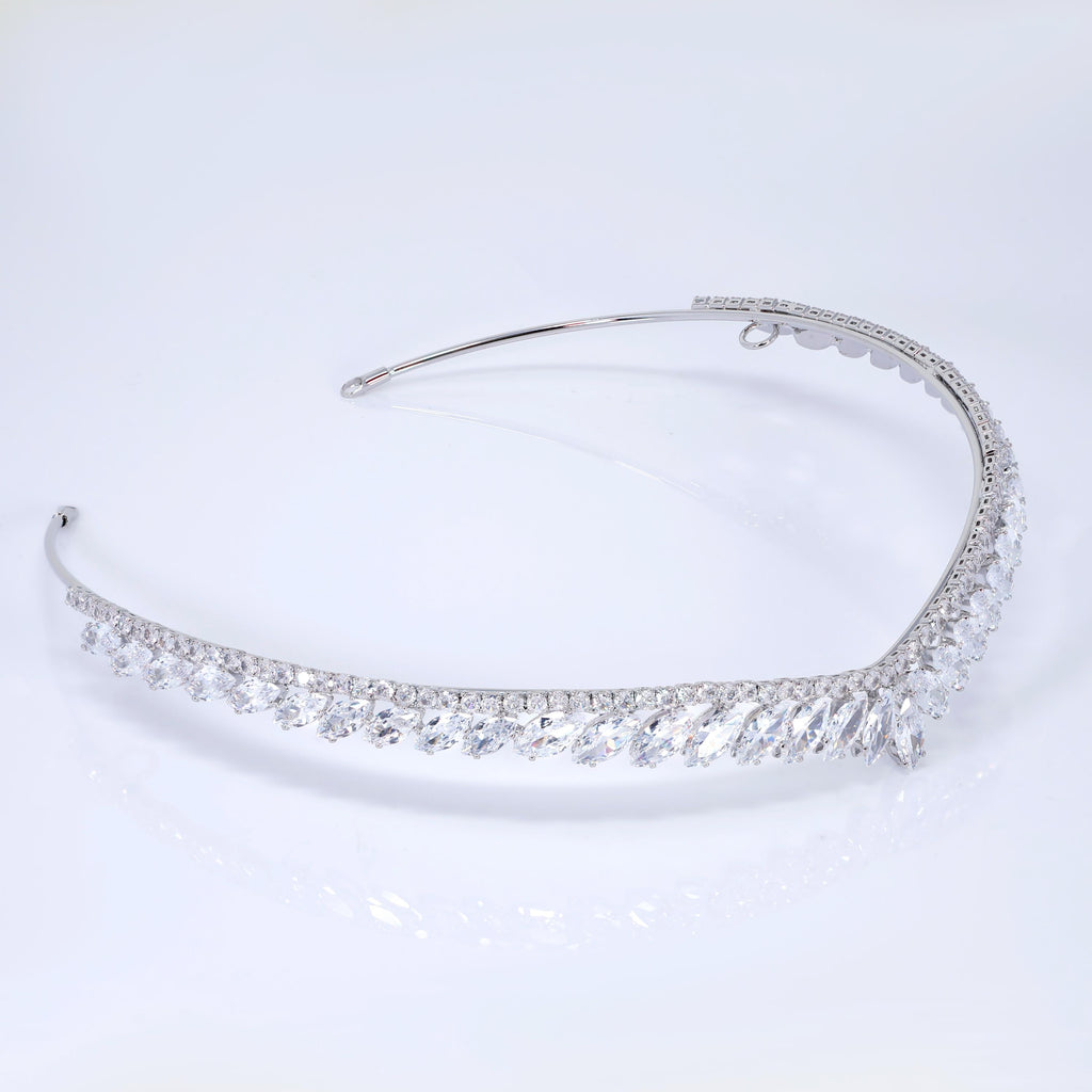 CZ A Garland of Light wedding Dainty Leaves tiara, Crystal bridal tiara, Crown Bride