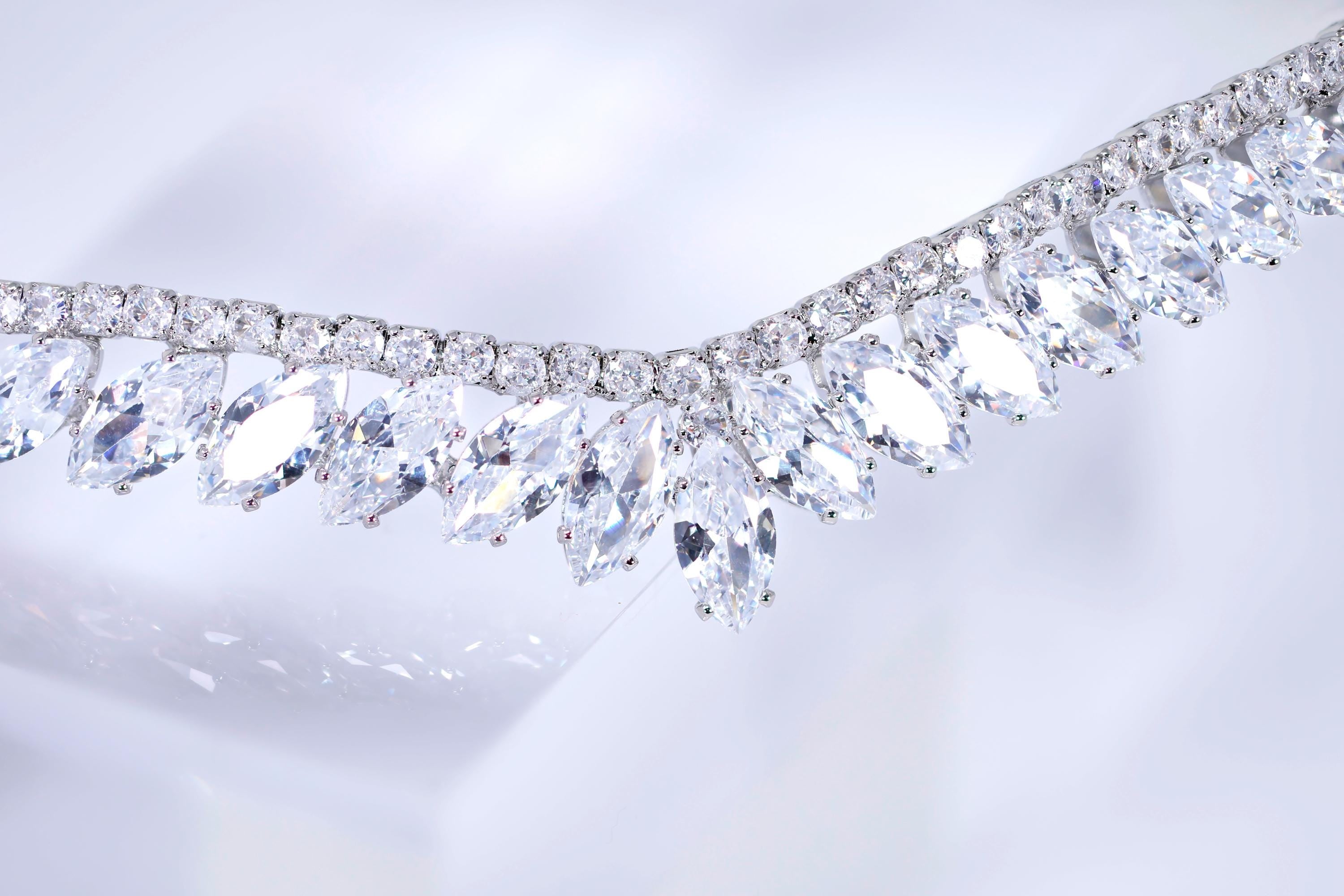 CZ A Garland of Light wedding Dainty Leaves tiara, Crystal bridal tiara, Crown Bride