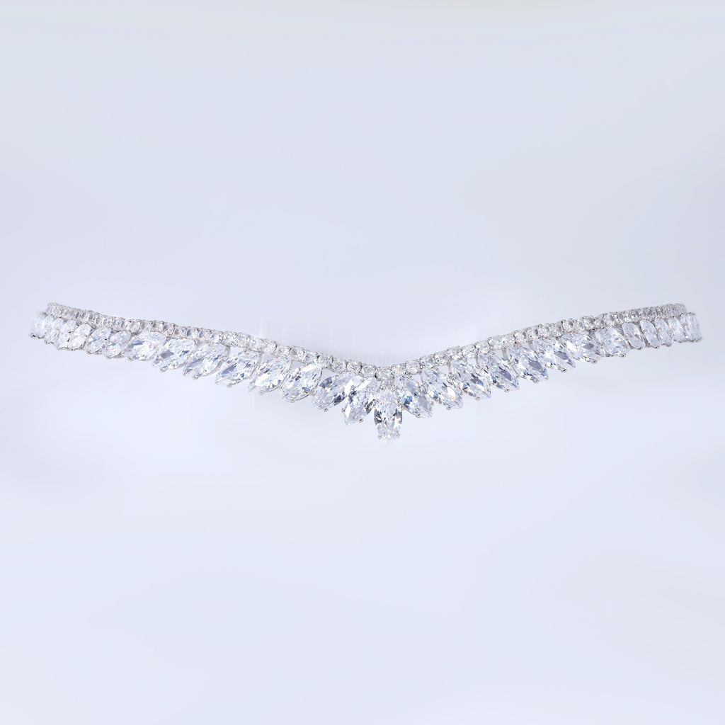 CZ A Garland of Light wedding Dainty Leaves tiara, Crystal bridal tiara, Crown Bride