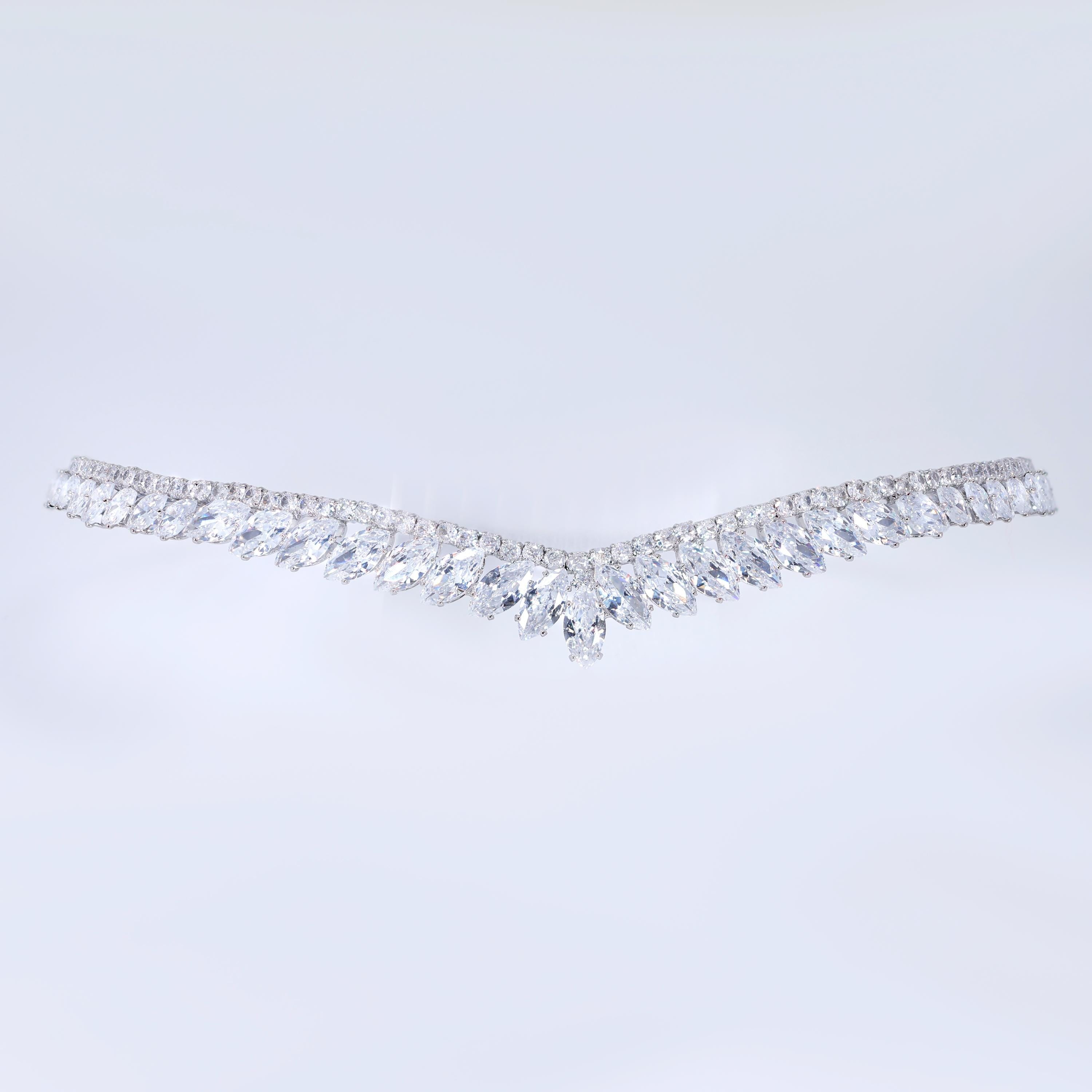 CZ A Garland of Light wedding Dainty Leaves tiara, Crystal bridal tiara, Crown Bride