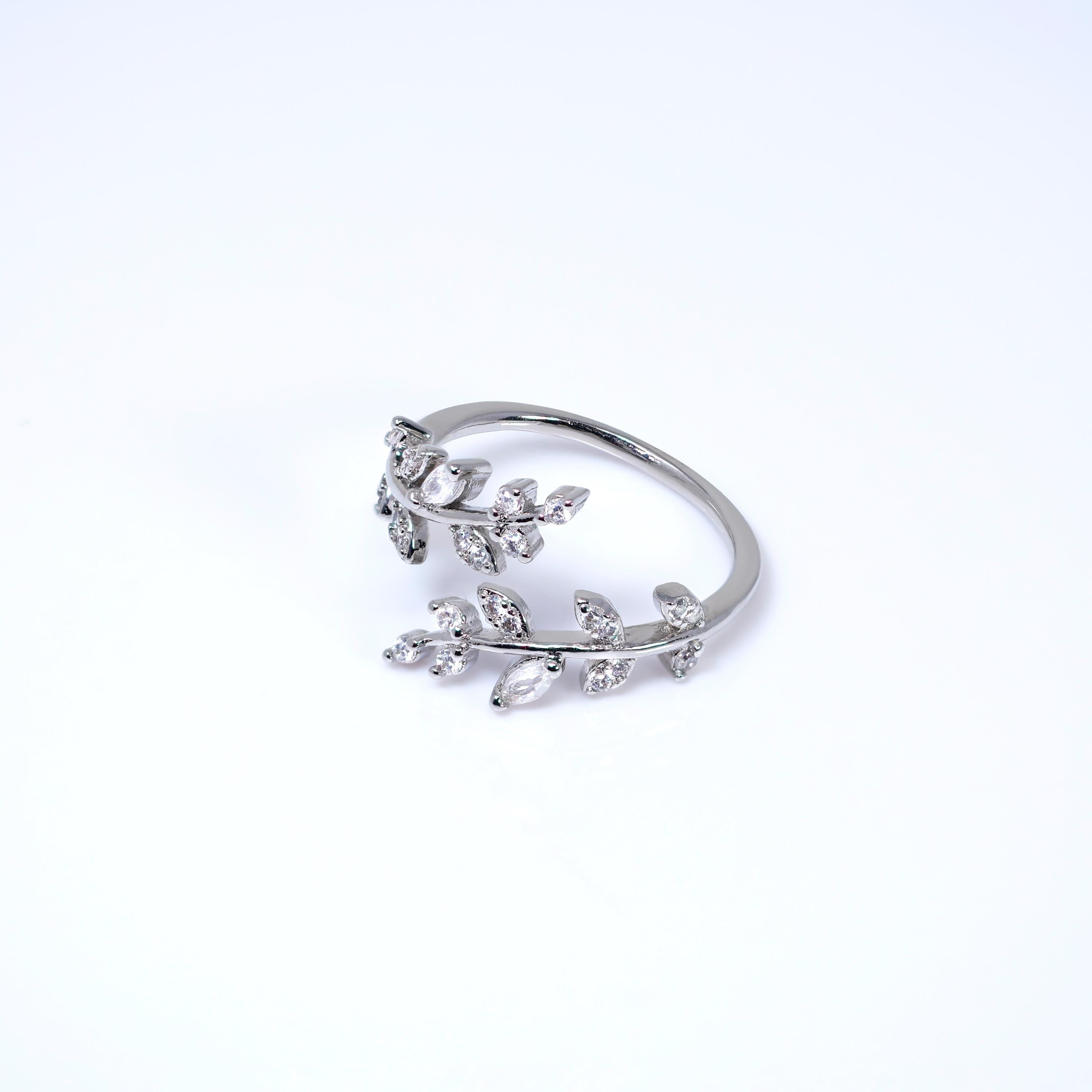 CZ Wisteria Embrace Vine Leaves Ring, Statement Ring, Engagement Ring, Promise Ring For a Friend, Friendship ring.