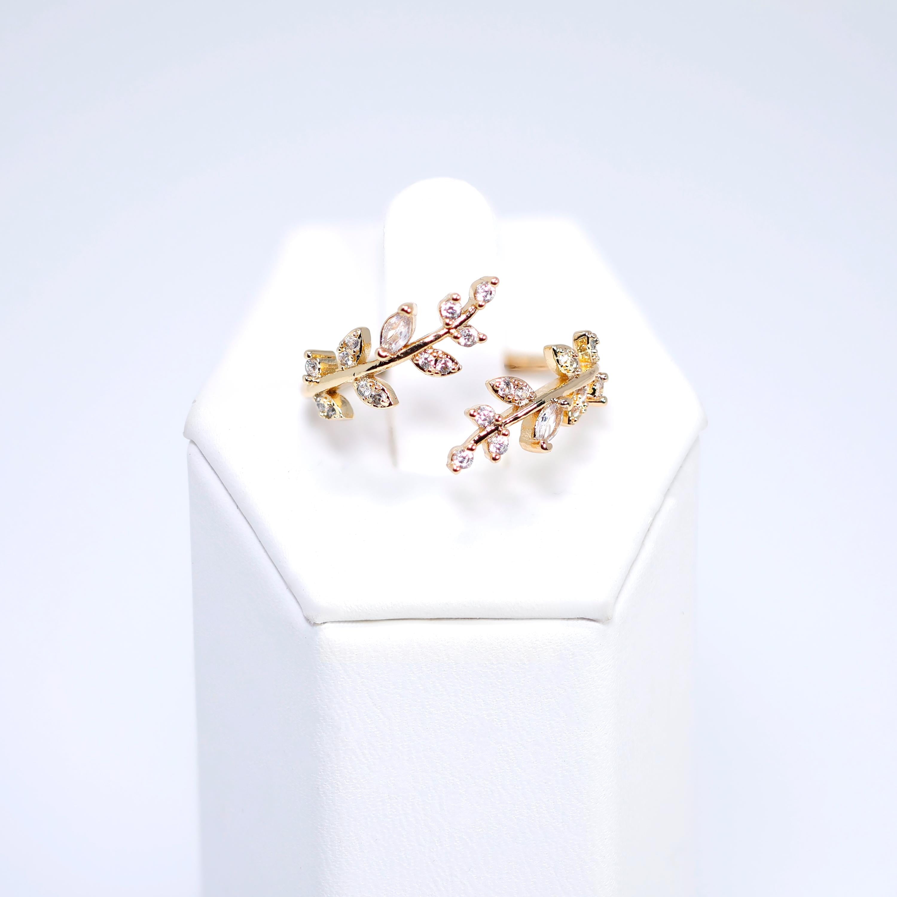 CZ Wisteria Embrace Vine Leaves Ring, Statement Ring, Engagement Ring, Promise Ring For a Friend, Friendship ring.