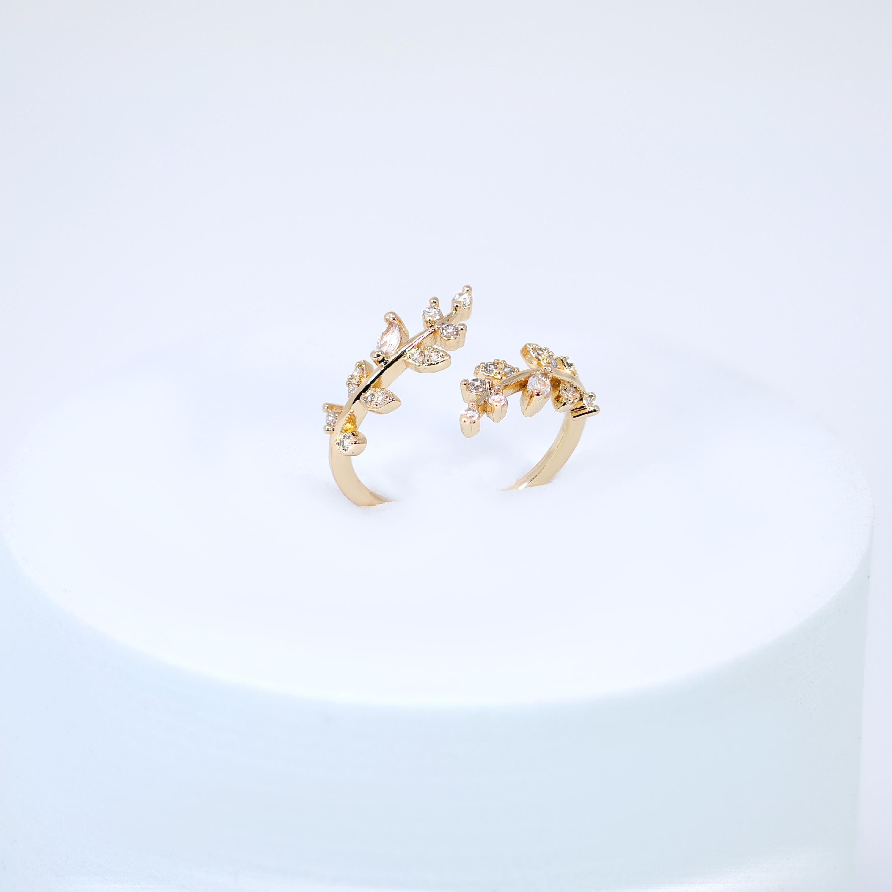 CZ Wisteria Embrace Vine Leaves Ring, Statement Ring, Engagement Ring, Promise Ring For a Friend, Friendship ring.