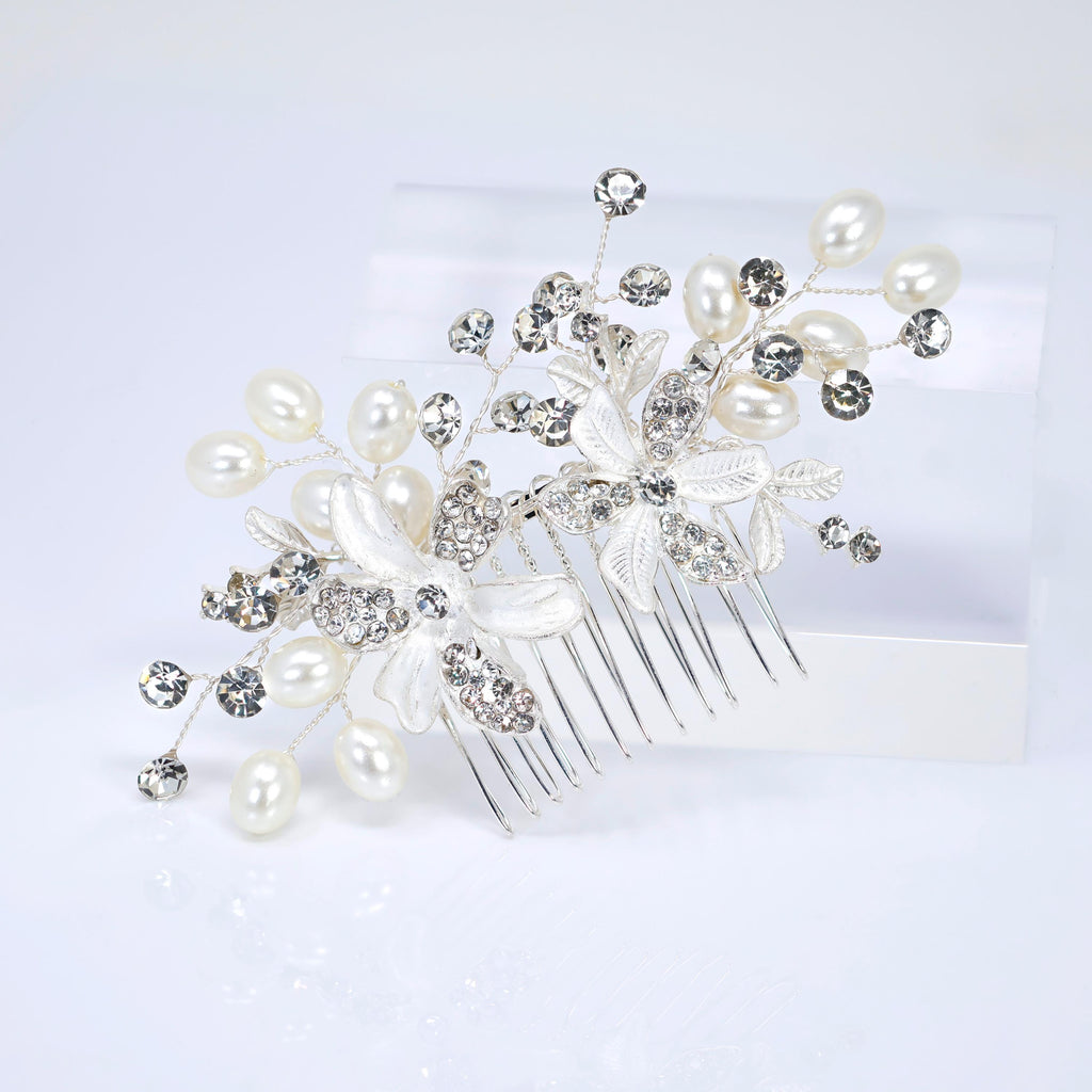 Rhinestone Floral Vine Leaves Bridal Hair Comb, Bridal Hair Piece, Bridal Hair Accessories, Wedding Hair Accessory, Bridal Hair Comb.