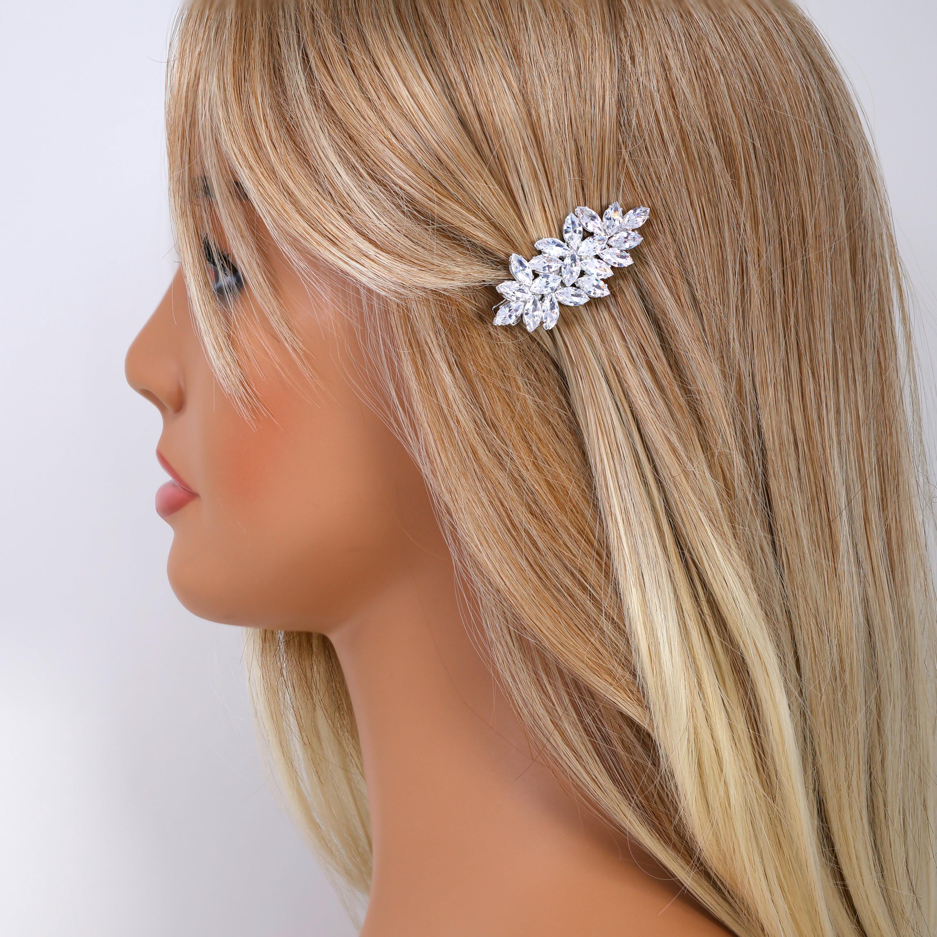 Celestial Blossom CZ And Rhinestone Hair Clip, Bridal Hair Accessories, Bridesmaid Gift, Wedding Hair Accessory, Bridal Hair Clip