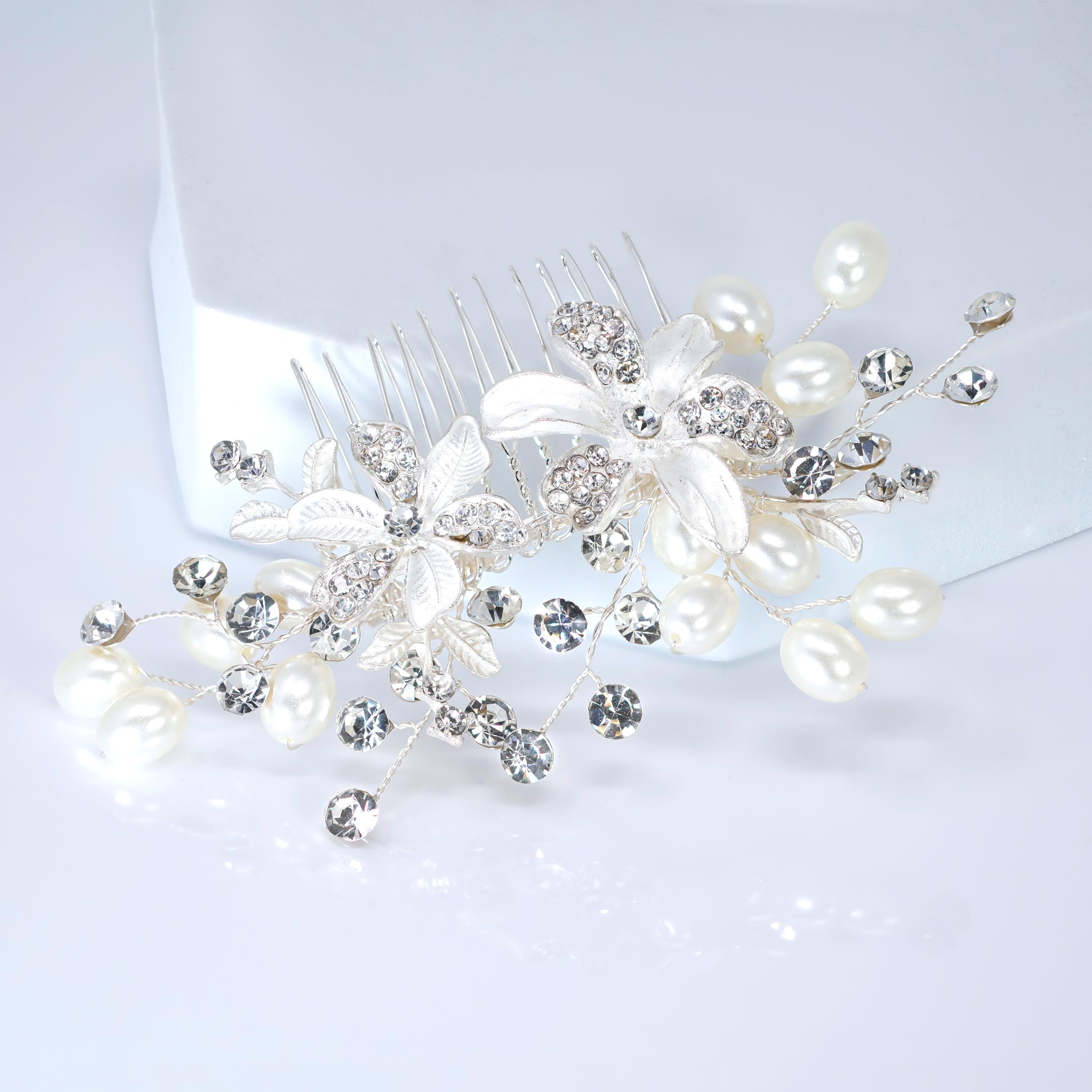 Rhinestone Floral Vine Leaves Bridal Hair Comb, Bridal Hair Piece, Bridal Hair Accessories, Wedding Hair Accessory, Bridal Hair Comb.
