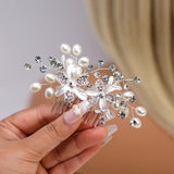 Rhinestone Floral Vine Leaves Bridal Hair Comb, Bridal Hair Piece, Bridal Hair Accessories, Wedding Hair Accessory, Bridal Hair Comb.