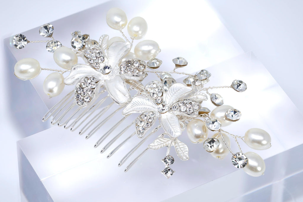 Rhinestone Floral Vine Leaves Bridal Hair Comb, Bridal Hair Piece, Bridal Hair Accessories, Wedding Hair Accessory, Bridal Hair Comb.