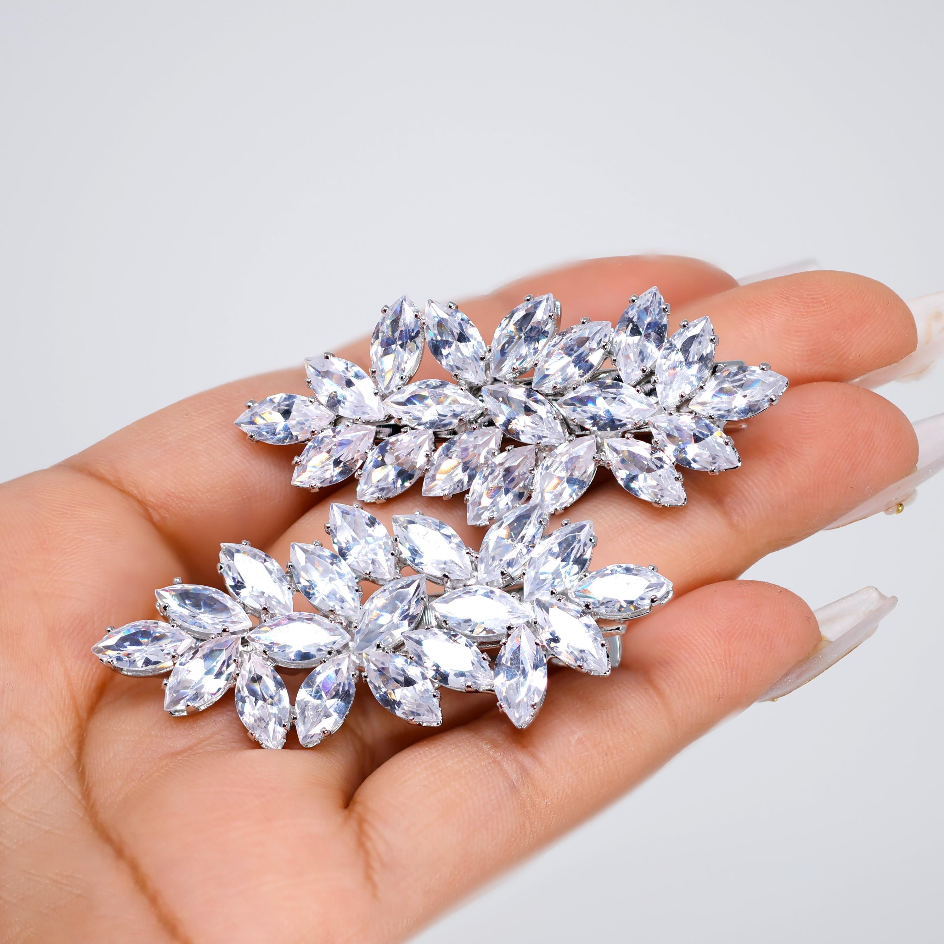 Celestial Blossom CZ And Rhinestone Hair Clip, Bridal Hair Accessories, Bridesmaid Gift, Wedding Hair Accessory, Bridal Hair Clip