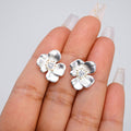 Cubic Zirconia Dainty Petal Crystal Flower Stud, Bridal Jewelry, Bridal Stud Earrings, Crystal Bridal Earrings, Statement Earrings Cz