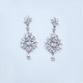 CZ Grand Ballroom Bridal Earrings: Long Petal Drop, Statement CZ Jewelry, Gift For Her,