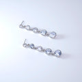 Bezel Drop CZ Diamond earrings, Tassel Bridal Jewelry Bridal Earrings Crystal Bridal Earrings Statement earrings Cz