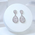 Swarovski Crystal Tear drop Galaxy Earrings, Bridal Jewelry, Bridal Earrings, Crystal Bridal Earrings, Statement Earrings Cz