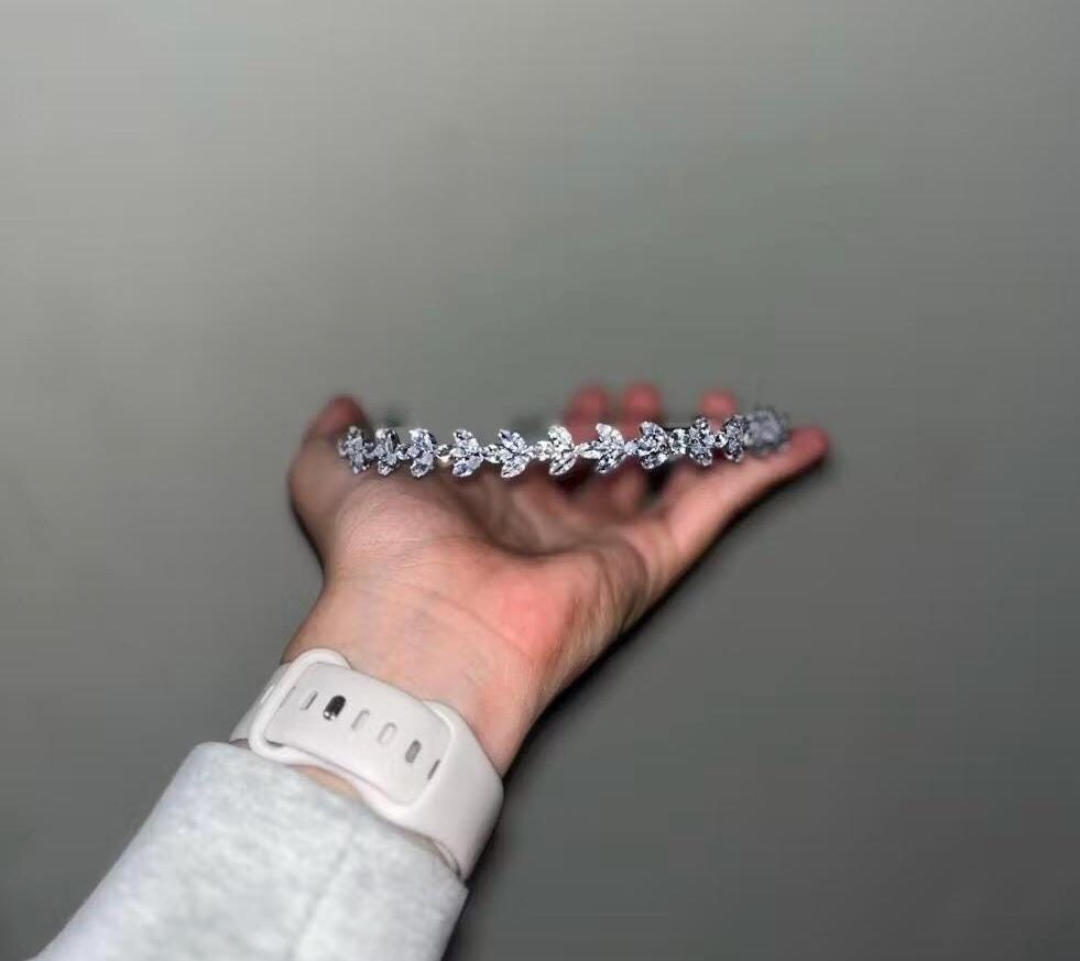 CZ Endless Devotion Dainty Vine Three Leaves , Hair Vine Headband, Bridal Hair Vine, Delicate Headband, Hair accessories