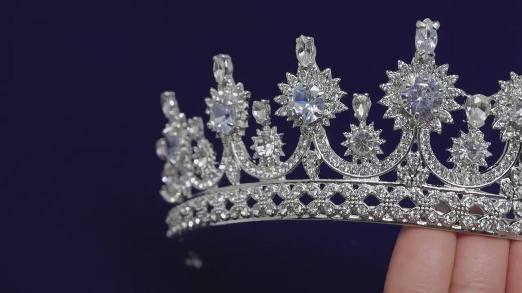 Swarovski Crystals & Big Cubic Zirconia Queen Tiara , Bridal Crown Tiara, Crystal Wedding Tiara, Crystal Wedding Crown, Tiara Bride