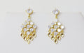 14K Gold plated, Geometrical Crystal, Diamond Bridal Earrings, Statement Earrings, Bridesmaid Earrings, Bridal Jewelry, wedding Earring.