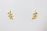 14K Real Gold Olive Branch Leaf Bridal Earrings, Statement Earrings, Drop Earrings, Bridal Jewelry, Mini Earrings, Minimalistic Earrings.