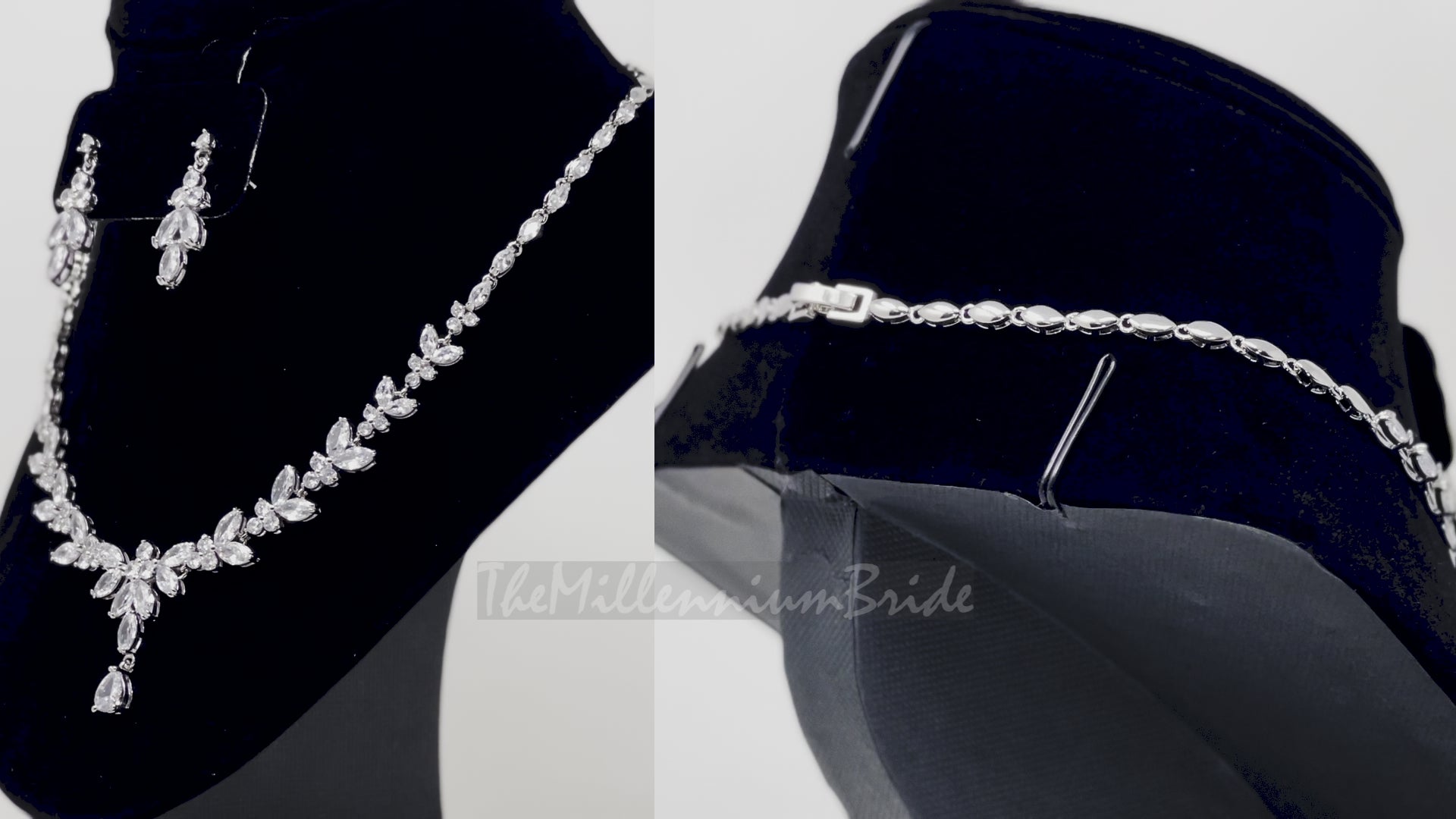 Swarovski Crystal Luxury Flower Diamond/Crystal Necklace, Bridal Necklace Set, Bridal Jewelry, Statement Necklace