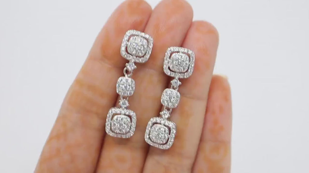 Cubic Zirconia Stargazing Diamond Earrings, Bridal Jewelry, Bridal Earrings, Crystal Bridal Earrings, Statement Earrings Cz