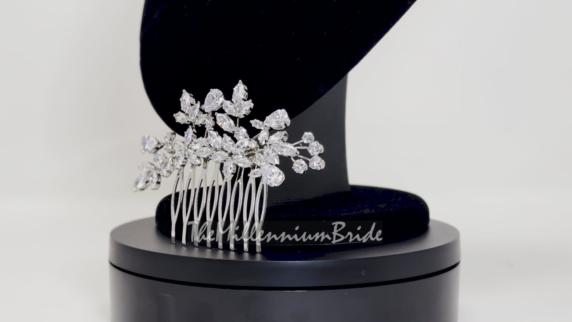 Cubic Zirconia, Diamond Flower Vine Leaves Bridal Hair Comb, Bridal Hair Accessories, Wedding Hair Accessory, Bridal Hair Comb.