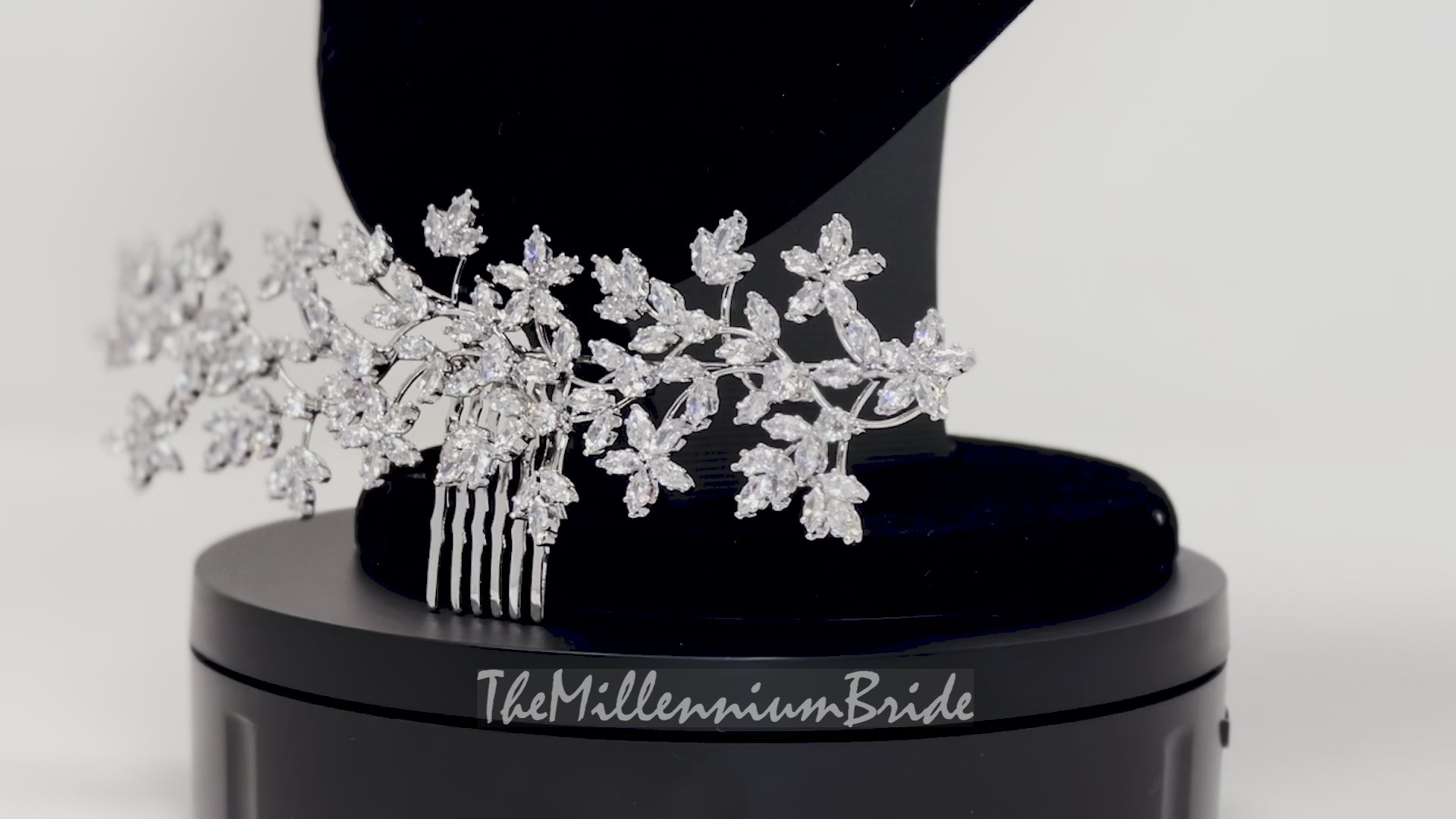 Cubic Zirconia Floral Diamond Vine Leaves Bridal Hair Comb, Bridal Hair Piece, Bridal Hair Accessories, Wedding Hair Accessory.