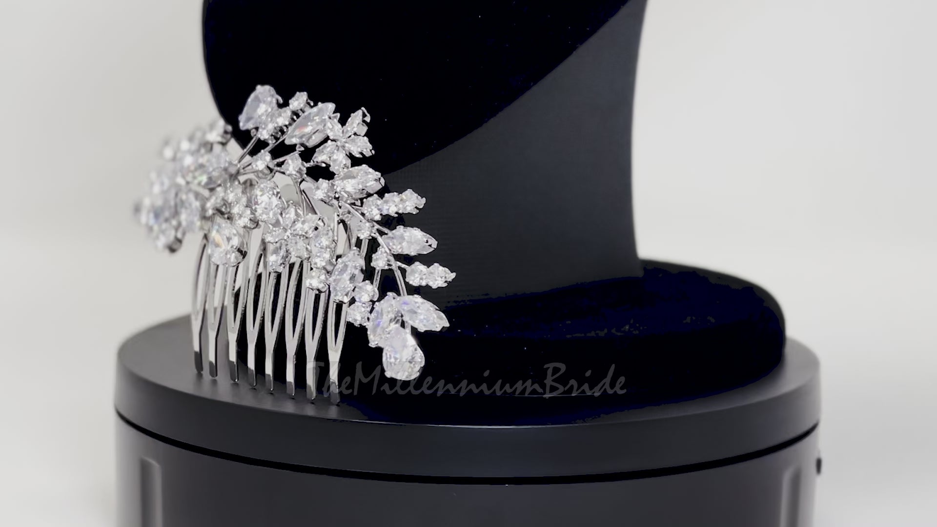 Cubic Zirconia, Diamond Flower In The Sky Vine Leaves Bridal Hair Comb, Bridal Hair Accessories, Wedding Hair Accessory, Bridal Hair Comb.