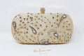 Beige Crystal Leaves and Beads Embroidered Wedding Clutch, Statement Bag, Evening Clutch, Wedding Clutch, Bridal Bag, Beige Cross Body Bag