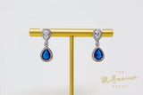 Blue Drop Infinity Crystal/Diamond Stud Earrings, Bridal Jewelry, Bridal Stud Earrings, Crystal Bridal Earrings, Statement Earrings Cz