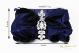 Blue Rose Crystal Satin Floral Wedding Bag, Statement Bag, Evening Clutch, Bridal Clutch, Bridal Bag, Cross Body Bag