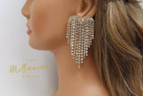Crystal Chandelier Gold Heart earrings, Long Tessal Bridal Jewelry Bridal Earrings Crystal Bridal Earrings Statement earrings Cz