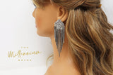 Crystal Chandelier Tessal earrings, Long Tessal Bridal Jewelry Bridal Earrings Crystal Bridal Earrings Statement earrings Cz