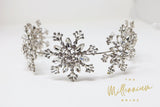 Crystals Floral Snowflake Headpiece, Hair Vine Headband, Bridal Hair Vine, Rhinestone Headband, Delicate Headband, Hair accessories.