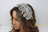 Crystals Vine leaves Headband, Pearl Bridal Hair Vine, Rhinestone Headband, Delicate Headband, Hair accessories.