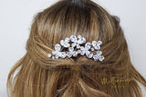 Cubic Zirconia, Diamond Butterfly Floral Bridal Hair Comb, Bridal Hair Accessories, Wedding Hair Accessory, Bridal Hair Comb.