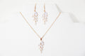 Cubic Zirconia Diamond/ Crystal Leaves, Long Bridal Jewelry, Bridal Earrings And Necklace, Crystal Bridal Earrings, Statement Earrings Cz