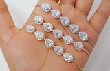 Cubic Zirconia Diamond Drop Crystal Bracelet, Diamond Bracelet, Bridal Jewelry, Bridesmaid Gift, Statement Bracelet.