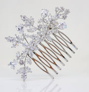Cubic Zirconia, Diamond Flower Vine Leaves Bridal Hair Comb, Bridal Hair Accessories, Wedding Hair Accessory, Bridal Hair Comb.