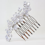 Cubic Zirconia, Diamond Flower Vine Leaves Bridal Hair Comb, Bridal Hair Accessories, Wedding Hair Accessory, Bridal Hair Comb.