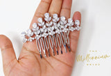 Cubic Zirconia, Diamond Rose Vine Leaves Bridal Hair Comb, Bridal Hair Accessories, Wedding Hair Accessory, Bridal Hair Comb.