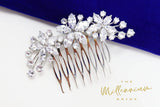 Cubic Zirconia, Diamond Singing Flowers Vine Leaves Bridal Hair Comb, Bridal Hair Accessories, Wedding Hair Accessory, Bridal Hair Comb.