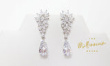 Cubic Zirconia Diamond Sunflower Drop Crystal, Diamond Earrings, Long Bridal , Bridal Earrings, Crystal Bridal Earrings, Statement Earrings