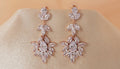 Cubic Zirconia Diamond/Crystal Earrings, Long Bridal Jewelry, Bridal Earrings, Crystal Bridal Earrings, Statement Earrings Cz