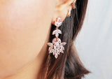 Cubic Zirconia Diamond/Crystal Earrings, Long Bridal Jewelry, Bridal Earrings, Crystal Bridal Earrings, Statement Earrings Cz