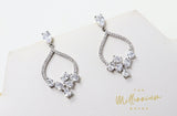 Cubic Zirconia Drop Crystal/Diamond Earrings, Dainty Bridal Jewelry, Bridal Earrings, Crystal Bridal Earrings, Statement Earrings Cz