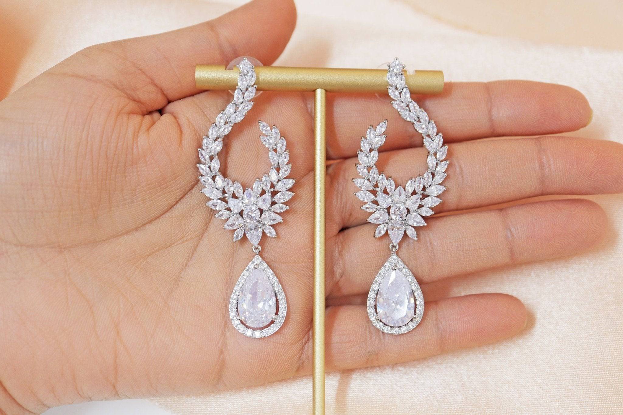 Christa Pearl Drop Bridal Earrings | Wink of Pink Shop