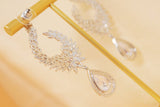 Cubic Zirconia Drop Crystal/Diamond Earrings, Long Bridal Jewelry, Bridal Earrings, Crystal Bridal Earrings, Statement Earrings Cz