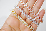 Cubic Zirconia Leaves Crystal, Diamond Bracelet, Bridal Jewelry Bridal Bracelet Swarovski Bridal Bracelet Statement Bracelet Cz