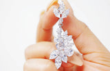 Cubic Zirconia long Bridal Wings Drop, Dangle Crystal, Diamond Earring, Long Bridal Jewelry, Crystal Bridal Earrings, Statement Earrings Cz