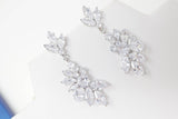 Cubic Zirconia long Bridal Wings Drop, Dangle Crystal, Diamond Earring, Long Bridal Jewelry, Crystal Bridal Earrings, Statement Earrings Cz